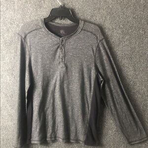 Rock & Republic Charcoal Long Sleeve Henley Mens M Medium